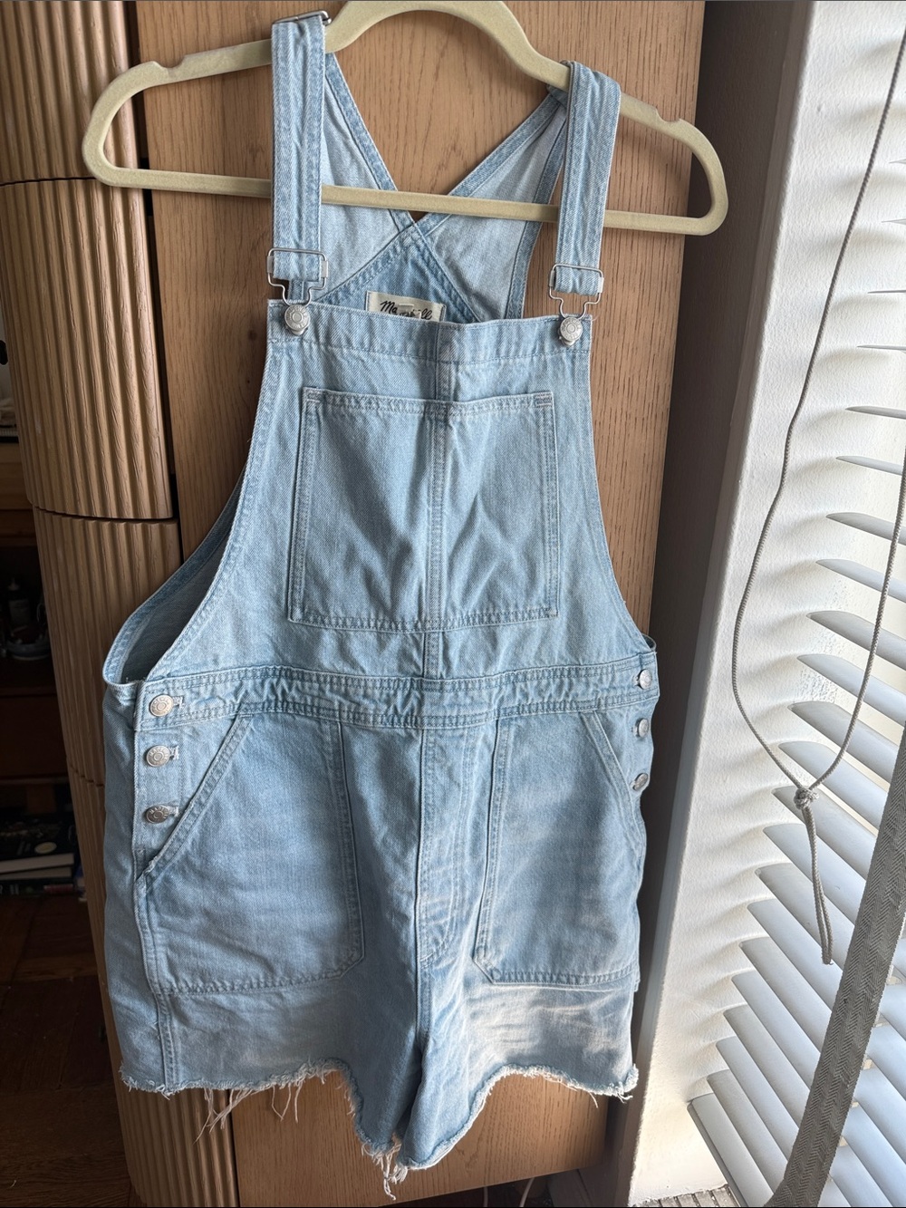Madewell Light Denim Short Overalls